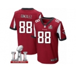 Men's Nike Atlanta Falcons #88 Tony Gonzalez Elite Red Team Color Super Bowl LI 51 NFL Jersey