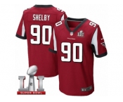 Men's Nike Atlanta Falcons #90 Derrick Shelby Elite Red Team Color Super Bowl LI 51 NFL Jersey