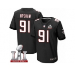 Men's Nike Atlanta Falcons #91 Courtney Upshaw Elite Black Alternate Super Bowl LI 51 NFL Jersey