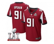 Men's Nike Atlanta Falcons #91 Courtney Upshaw Elite Red Team Color Super Bowl LI 51 NFL Jersey