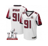 Men's Nike Atlanta Falcons #91 Courtney Upshaw Elite White Super Bowl LI 51 NFL Jersey