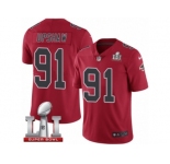 Men's Nike Atlanta Falcons #91 Courtney Upshaw Limited Red Rush Super Bowl LI 51 NFL Jersey