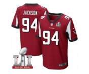 Men's Nike Atlanta Falcons #94 Tyson Jackson Elite Red Team Color Super Bowl LI 51 NFL Jersey