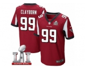 Men's Nike Atlanta Falcons #99 Adrian Clayborn Elite Red Team Color Super Bowl LI 51 NFL Jersey