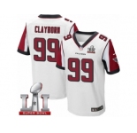 Men's Nike Atlanta Falcons #99 Adrian Clayborn Elite White Super Bowl LI 51 NFL Jersey