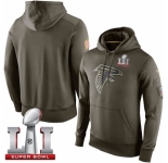 NFL Men's Atlanta Falcons Nike Olive Salute To Service KO Performance Super Bowl LI 51 Hoodie
