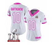 Women's Nike Atlanta Falcons #10 Steve Bartkowski Limited White Pink Rush Fashion Super Bowl LI 51 NFL Jersey