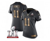 Women's Nike Atlanta Falcons #11 Julio Jones Limited Black Gold Salute to Service Super Bowl LI 51 NFL Jersey