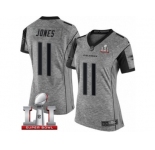 Women's Nike Atlanta Falcons #11 Julio Jones Limited Gray Gridiron Super Bowl LI 51 NFL Jersey
