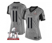 Women's Nike Atlanta Falcons #11 Julio Jones Limited Gray Gridiron Super Bowl LI 51 NFL Jersey