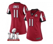 Women's Nike Atlanta Falcons #11 Julio Jones Limited Red Team Color Super Bowl LI 51 NFL Jersey