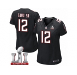 Women's Nike Atlanta Falcons #12 Mohamed Sanu Limited Black Alternate Super Bowl LI 51 NFL Jersey
