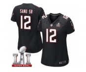 Women's Nike Atlanta Falcons #12 Mohamed Sanu Limited Black Alternate Super Bowl LI 51 NFL Jersey