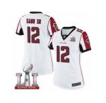 Women's Nike Atlanta Falcons #12 Mohamed Sanu Limited White Super Bowl LI 51 NFL Jersey