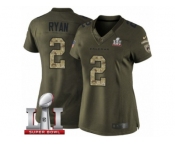 Women's Nike Atlanta Falcons #2 Matt Ryan Limited Green Salute to Service Super Bowl LI 51 NFL Jersey