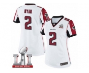Women's Nike Atlanta Falcons #2 Matt Ryan Limited White Super Bowl LI 51 NFL Jersey