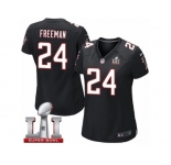 Women's Nike Atlanta Falcons #24 Devonta Freeman Limited Black Alternate Super Bowl LI 51 NFL Jersey