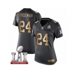 Women's Nike Atlanta Falcons #24 Devonta Freeman Limited Black Gold Salute to Service Super Bowl LI 51 NFL Jersey