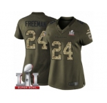Women's Nike Atlanta Falcons #24 Devonta Freeman Limited Green Salute to Service Super Bowl LI 51 NFL Jersey