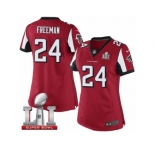 Women's Nike Atlanta Falcons #24 Devonta Freeman Limited Red Team Color Super Bowl LI 51 NFL Jersey