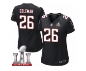 Women's Nike Atlanta Falcons #26 Tevin Coleman Limited Black Alternate Super Bowl LI 51 NFL Jersey