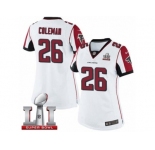 Women's Nike Atlanta Falcons #26 Tevin Coleman Limited White Super Bowl LI 51 NFL Jersey