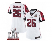 Women's Nike Atlanta Falcons #26 Tevin Coleman Limited White Super Bowl LI 51 NFL Jersey