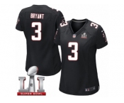 Women's Nike Atlanta Falcons #3 Matt Bryant Limited Black Alternate Super Bowl LI 51 NFL Jersey