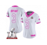 Women's Nike Atlanta Falcons #3 Matt Bryant Limited White Pink Rush Fashion Super Bowl LI 51 NFL Jersey