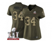Women's Nike Atlanta Falcons #34 Brian Poole Limited Green Salute to Service Super Bowl LI 51 NFL Jersey