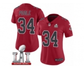 Women's Nike Atlanta Falcons #34 Brian Poole Limited Red Rush Super Bowl LI 51 NFL Jersey