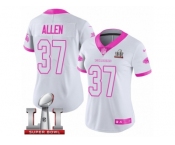 Women's Nike Atlanta Falcons #37 Ricardo Allen Limited White Pink Rush Fashion Super Bowl LI 51 NFL Jersey
