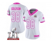 Women's Nike Atlanta Falcons #38 Dashon Goldson Limited White Pink Rush Fashion Super Bowl LI 51 NFL Jersey