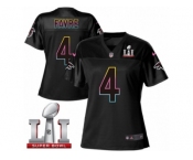 Women's Nike Atlanta Falcons #4 Brett Favre Game Black Fashion Super Bowl LI 51 NFL Jersey