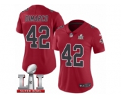 Women's Nike Atlanta Falcons #42 Patrick DiMarco Limited Red Rush Super Bowl LI 51 NFL Jersey