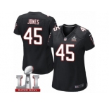 Women's Nike Atlanta Falcons #45 Deion Jones Limited Black Alternate Super Bowl LI 51 NFL Jersey