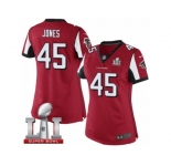 Women's Nike Atlanta Falcons #45 Deion Jones Limited Red Team Color Super Bowl LI 51 NFL Jersey