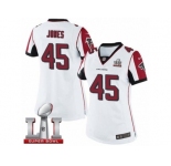 Women's Nike Atlanta Falcons #45 Deion Jones Limited White Super Bowl LI 51 NFL Jersey