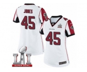 Women's Nike Atlanta Falcons #45 Deion Jones Limited White Super Bowl LI 51 NFL Jersey
