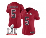 Women's Nike Atlanta Falcons #5 Matt Bosher Limited Red Rush Super Bowl LI 51 NFL Jersey