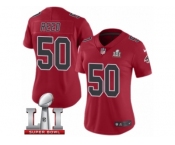 Women's Nike Atlanta Falcons #50 Brooks Reed Limited Red Rush Super Bowl LI 51 NFL Jersey