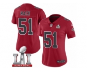 Women's Nike Atlanta Falcons #51 Alex Mack Limited Red Rush Super Bowl LI 51 NFL Jersey