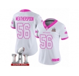 Women's Nike Atlanta Falcons #56 Sean Weatherspoon Limited White Pink Rush Fashion Super Bowl LI 51 NFL Jersey