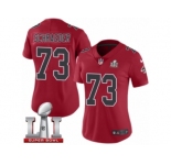 Women's Nike Atlanta Falcons #73 Ryan Schraeder Limited Red Rush Super Bowl LI 51 NFL Jersey