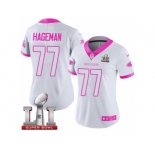 Women's Nike Atlanta Falcons #77 Ra'Shede Hageman Limited White Pink Rush Fashion Super Bowl LI 51 NFL Jersey