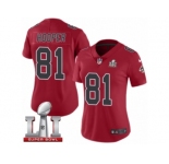 Women's Nike Atlanta Falcons #81 Austin Hooper Limited Red Rush Super Bowl LI 51 NFL Jersey