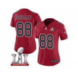 Women's Nike Atlanta Falcons #88 Tony Gonzalez Limited Red Rush Super Bowl LI 51 NFL Jersey