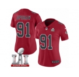 Women's Nike Atlanta Falcons #91 Courtney Upshaw Limited Red Rush Super Bowl LI 51 NFL Jersey