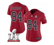 Women's Nike Atlanta Falcons #94 Tyson Jackson Limited Red Rush Super Bowl LI 51 NFL Jersey