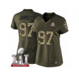 Women's Nike Atlanta Falcons #97 Grady Jarrett Limited Green Salute to Service Super Bowl LI 51 NFL Jersey